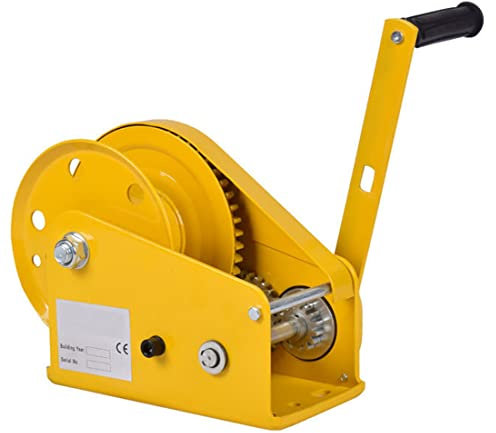 DPDZSW Cabrestante Manual,Cabrestante Manual con Freno Automático, Cabrestante Manual Trinquete con Cable Y Gancho De Acero, para Remolque, Camión, Coche Y Yate,1200lbs-10M