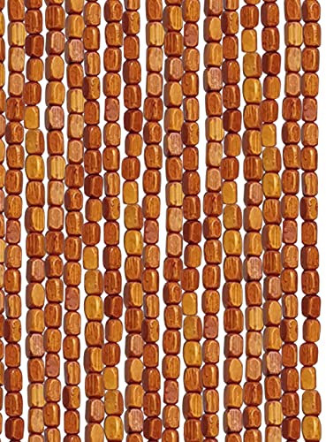 QUNINE Vorhang aus Naturholz und Perlen, Perlenvorhang, Fliegengitter, Türen, Vorhang, Perlenvorhang für Tür, Türvorhang, Raumteiler, für Fenster, Flur, individuell (50 (80 Stränge (80 x 180 cm))