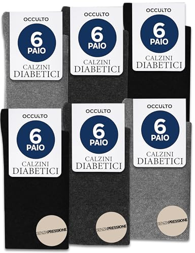 Occulto Diabetesstrumpor Män & Kvinnor 6 pack (modell: Oliver) Grå mix 39-42