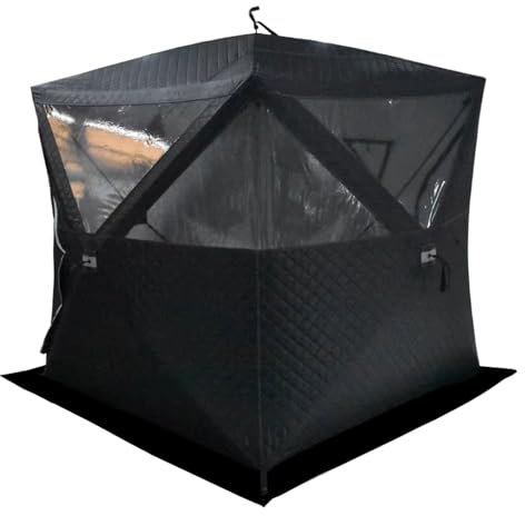 SchAan Fishing Tent Shelter Zelt Angeln Shelter Fishing Tragbares, kältebeständiges und warmes Winter-Eisangelzelt für 3–4 Personen, schnell zu öffnen, ohne aufzubauen