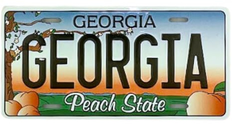 Georgia License Plate Magnet, Unique Souvenir Gifts, 3.5 x 1.75 Inches