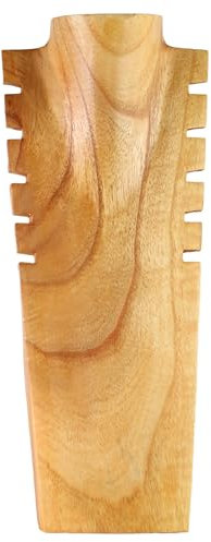 ART-CRAFT 40 cm Halskettenständer Schmuckständer Kettendisplay Schmuckbüste aus Holz für mehrere Halsketten Natur (Natur)