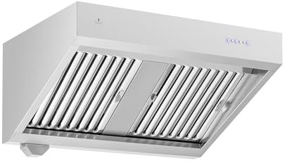Royal Catering RCGH-100 Hotte aspirante avec moteur 100 cm 1000 m³/h éclairage LED 150 W 4 niveaux en acier inoxydable hotte murale