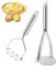 HUDDU 2 Stück Kartoffelstampfer Edelstahl Lang 27,5 cm, Kartoffel Stampfer Handstampfer Küchenstampfer Spülmaschinenfest Gemüsestampfer für Kartoffel, Obstsäfte, Gemüsebrei, Püree