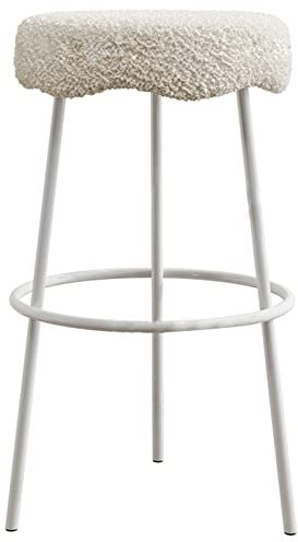 Barhocker in Thekenhöhe, gepolsterte Moderne Barhocker, 26/30“ hoher Küchenhocker mit Metallbein und Fußstütze, Küchenthekeninsel-Frühstück