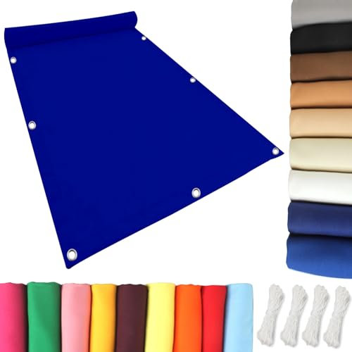 Tenda a Vela Ombreggiante Impermeabile 6 x 8 m Tenda a Vela Parasole, Vela Ombreggiante Antivento Idrorepellente, Anti UV per Tenda Amache Picnic Spiaggia, Blu Scuro