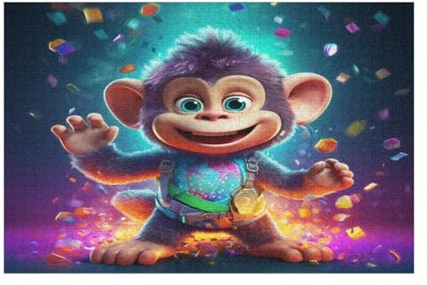 Puzzles Für Erwachsene: AFFE, 1000-teiliges Holzpuzzle Für Erwachsene Und Kinder Ab 12 Jahren. Tolles Geschenk Für Erwachsene （75×50cm）
