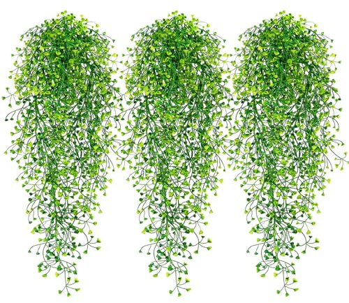 QUOZUO Fake Hanging Plants, 2pcs faux Hanging plants, Artificial Plants Ferns Ivy Vine for Wall House Indoor Outdoor Room Home decor