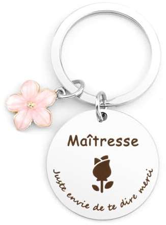 Cadeau Personnalisé Maitresse de Noël - Porte Clef Merci pour Maitresse D'école - Remerciements Fin d'année Maternelle