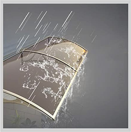 Markisen für Türen, Tür-/Fenstermarkise, Außenmarkise, Gartenregenschutz, UV-Schutz vor Regen und Schnee, Mechanisches Bogendesign, Halterung aus Aluminiumlegierung, Polycarbonat (Farbe: Kla