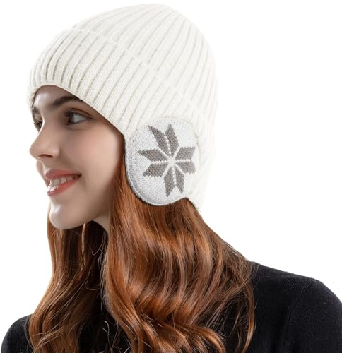 YAMEE Strickmützen für Herren mit Ohrenklappen Warm Elastisch,Beanie Herren Plüsch Verdickt Kälteschutz,Wintermütze Damen Strickmütze Winddicht,Mütze für Männer Frauen im Freien Sport Laufen Golfen