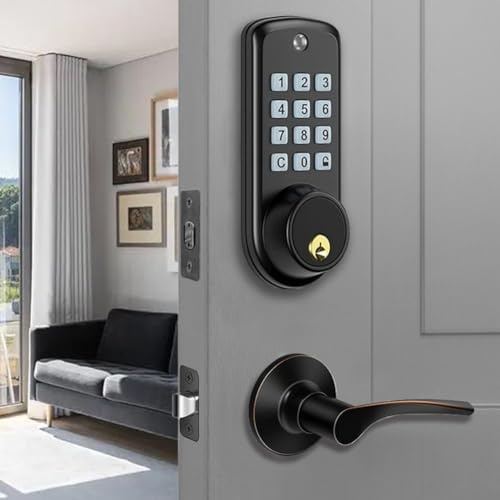 Serratura digitale per porta, serratura a combinazione con tastiera, serratura a codice per restrizione di accesso, serratura elettronica per porta d'ingresso, chiavistello di chiusura con password