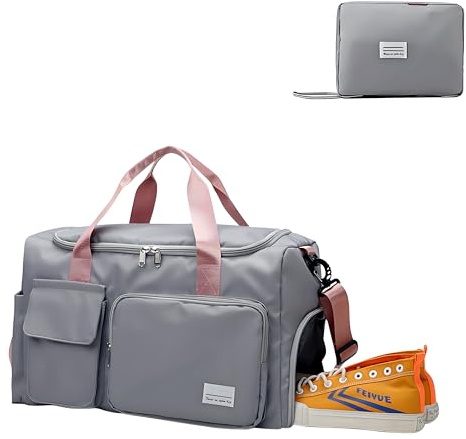 Borsa da Palestra per Uomini e Donne, Borsone Sportivo con Scomparto Umido, Borsa Impermeabile Espandibile di Grande Capacità per Viaggio, Nuoto, Yoga, Piscina, Danza