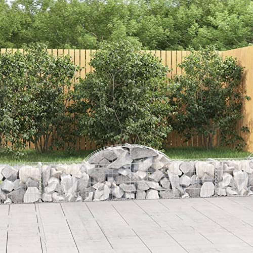 ShGaxin Gabione mit Hochbogen, Gabionenkörbe, Gabionen Hochbeet, Steinkorb, Gabionengitter, Drahtkorb Für Pflanzen, Kräuterspirale Für Garten, 200x30x40/60 cm Verzinktes Eisen