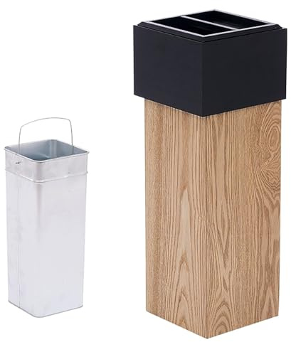 ZXTRYBHD Cubo de Basura Estrecho de Madera de Nogal, Cubos Reciclaje Comerciales Duraderos, Papelera Cocina para Sala de Estar, Dormitorio, Cocina, Baño, sin Tapa