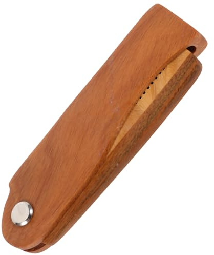 TOVINANNA 1pezzi Pettine Da Barba Legno Con Astuccio Pelle Strumento Portatile Per Della Barba e Dei Comodo Per Viaggi e Uso Quotidiano Materiale Naturale e Salutari