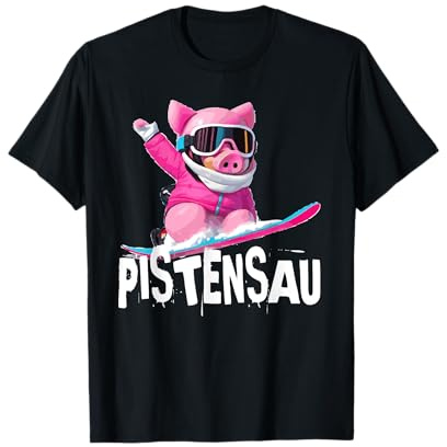 lustiges Kostüm Apres Skifahren Snowboarden wild Pisten-Sau T-Shirt