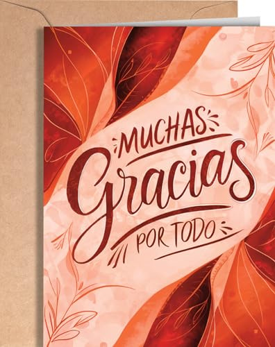 Greeting Cards for Everyone Tarjeta de Agradecimiento - Tarjetas de Agradecimiento para profesora o profesor - Regalo original para agradecer a alguien - Muchas Gracias EU 14