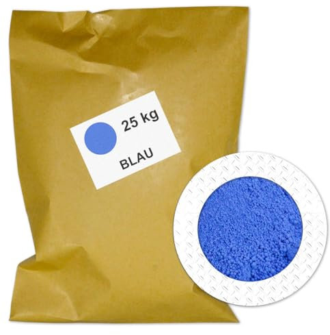 @tec Premium Pigmentpulver, Eisenoxid, Oxidfarbe - 25kg Sack Farbpigmente/Trockenfarbe für Beton + Wandfarbe/Tolle Akzente im Haus und Garten/Pigmentfarbe: Blau