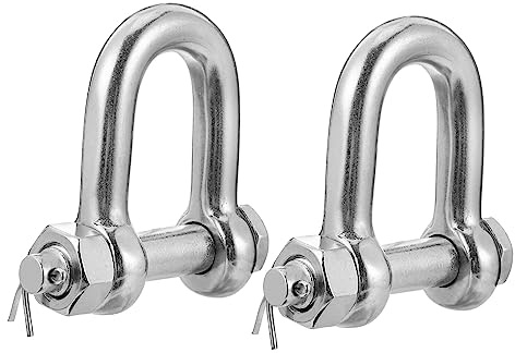 Amosfun 2pièces Manille De Levage Forme Cheval Manille Métal pour Utilisation Bateau Et Remorquage