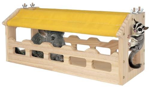 BESNEW Chinchilla bro trä, små djur träbro och plattform, chinchilla livsmiljöleksaker för ekorre hamster iller marsvin robust lätt att rengöra