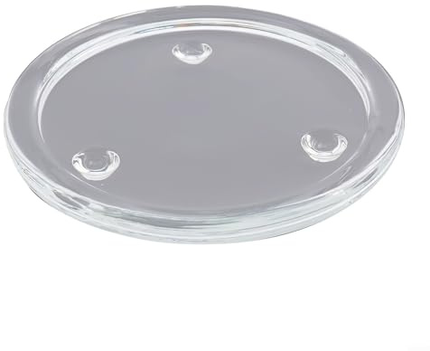 Eawfgtuw Juego de posavasos redondos de vidrio transparente para velas y vasos, tapetes decorativos resistentes al calor para mesa del hogar (L)