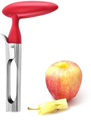 Ninnyi 4 Pcs Apple Corer Set, Stainless Steel Apple Corer Remover Serrated and Plastic Handle