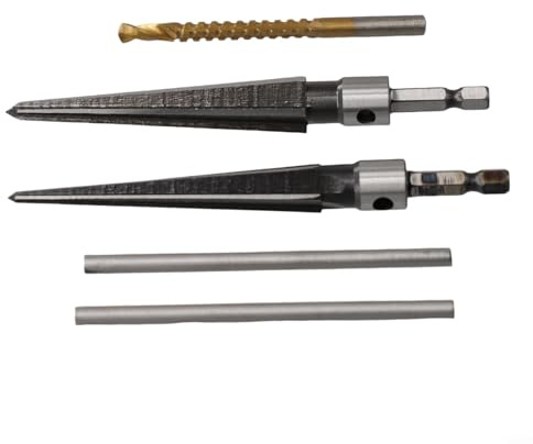 Eawfgtuw for 3-13 mm Reamer Set with 5-16mm and 6mm Drill, Hex Handle T-Handle Held Reaming Tool for Tapered Holes, Chamfering Cutting Tool for Woodworking