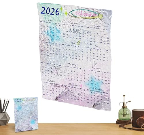 2026 kontorskalender, klar akrylkonstplanerare | 12 månader med månadskalender | För hem, sovsal, sovrum, studie, planering, schemaläggning, organisation,