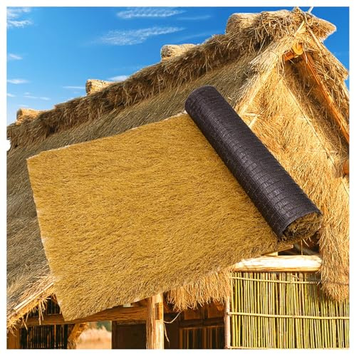 Toit de chaume artificiel, paille en plastique imperméable et ignifuge pour maisons en bois, tonnelles, toits, toits, pare-soleil, huttes de plage, fêtes, décoration extérieure durable