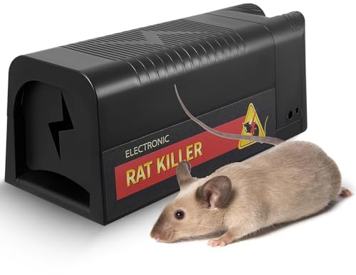 Ratonera eléctrica, Trampa de Alto Voltaje con Sensor, Reutilizable e higiénica, Trampa eficaz y Humana para Ratones/Ratas/Ardillas, para Cocina, Garaje, Oficina