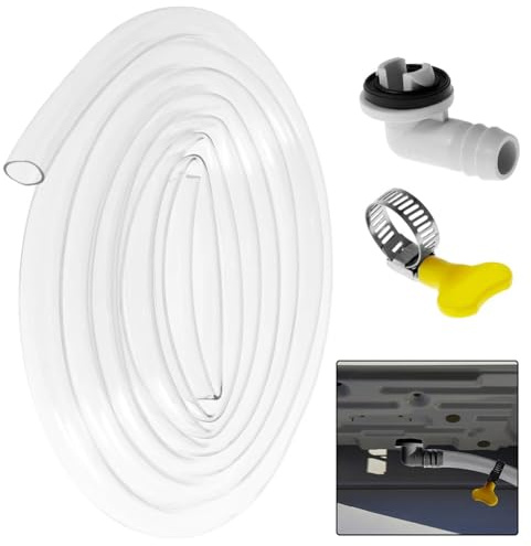 Gettimore Ablaufschlauch-Set für Klimaanlage, 15 mm, flexibles Abflussrohr mit Anschluss und Klemme, 3 m lang, ABS-Material, geteilte und Fenster-Wechselstrom-Einheiten