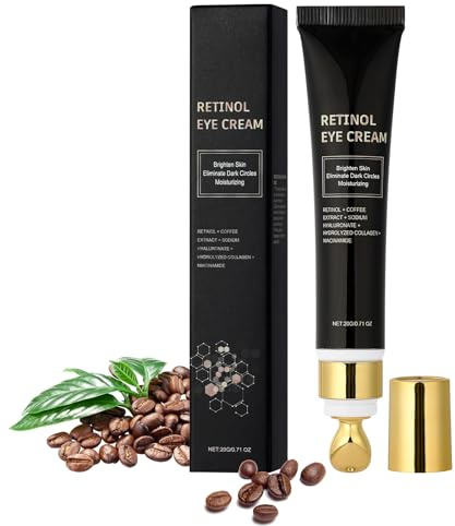 ALIIP Ögonkräm 20 g, anti-aging ögonkräm med koffein, retinol, fuktgivande ögonkräm för fukt i huden runt ögonen, uppstramande