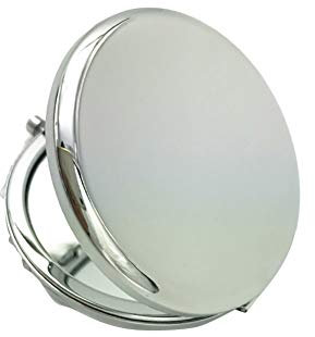 Steellwingsf Portable Mini Makeup Mirror,Solid Color Metal Round Case Double-Side Pop-Up Pocket Makeup Mirror Silver