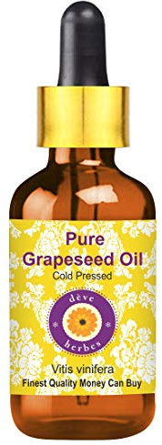 Deve Herbes Olio di vinaccia puro (Vitis vinifera) con contagocce in vetro 100% naturale di grado terapeutico spremuto a freddo per la cura della persona 5 ml (4,5 g)