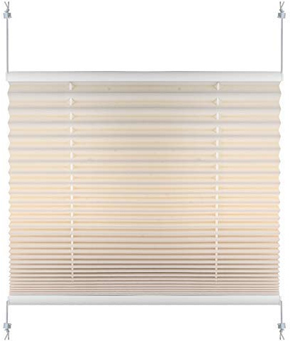 S SIENOC Plissee Klemmfix Fenster Plissee Rollo Sonnenschutz Ohne Bohren Rollo Fenster & Türen inkl. Zubehör (Beige, 90x130 cm)