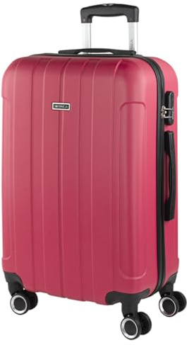 ITACA - Maleta Mediana con 4 Ruedas Giratorias para Viajes Largos Tipo Trolley Ideal como Maletas de Viaje Grandes 23 Kilos y Maleta Viaje Mediana Resistentes, Fresa