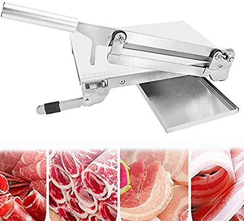 XYEJL Deli Slicer for Home Cooking,Stainless Steel Manual Frozen Meat Slicer,Adjustable Thickness (0.1mm-1mm)，for Kitchen,Large Restaurant,Food Processing Plants