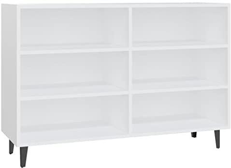 vidaXL Sideboard Beistellschrank Kommode Schrank Anrichte Bücherregal Bücherschrank Mehrzweckschrank Standschrank Weiß 103,5x35x70cm Holzwerkstoff