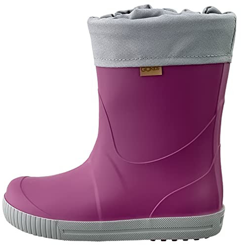 GoKids Bottes en caoutchouc pour enfants filles garçons Bottes imperméables Bottes de pluie Bottes de pluie Automne Hiver Chaud doublé, Plumb Grey, 32/33 EU