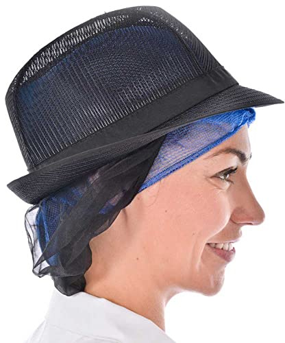 FSD Black Hygiene Trilby with Hair Snood - Medium
