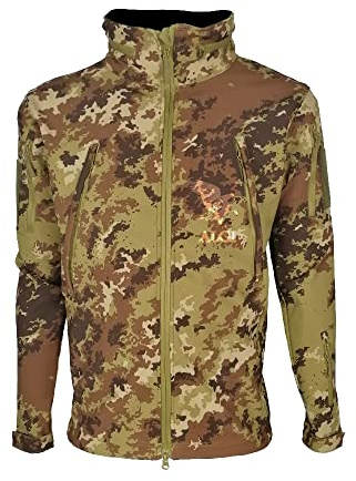 ALGI Giacca Termica Soft Shell con Cappuccio SUMMIT MIMETICA VEGETATO (XL)