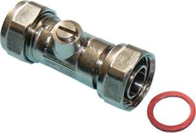 UKDD® 15mm Service Valve Straight 1/2 Inc. Washer Chrome