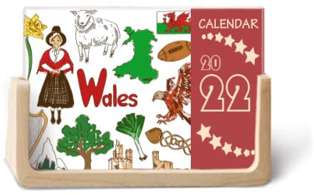 Wales Landscap UK National Flag 2022 Desk Calendar Planner 12 Month
