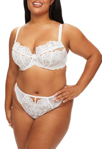 Ann Summers The Icon Fuller Bust DD+ Non Padded Balcony Bra White, DD-G Cup, Sequin Embellished Womens Underwear, Bridal Womens Lingerie