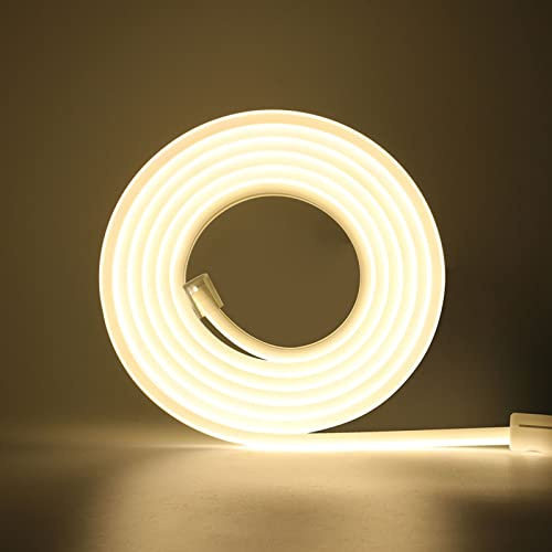 Wisada 220V LED Band 10M, 288 LEDs/m Flexible Hohe Dichte Naturweiß 4000K CRI≥85 FCOB LED Streifen, IP65 Wasserdichte Superhell COB LED Lichtband mit Schaltstecker für Schlafzimmer, Schrankbeleuchtung