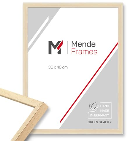 Mende Frames Bilderrahmen Modern 20x28cm I Farbe: Natur I Fotorahmen I klassischer Holzbilderrahmen I Made in Germany I V950