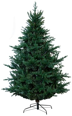 Christmas Tree World | 8ft Artificial Unlit Ultra Mountain Pine | Natural and Realistic Look with Bushy and Luxury Quality PVC Tips | Easy to Assemble and Take Down | 160cm Diameter