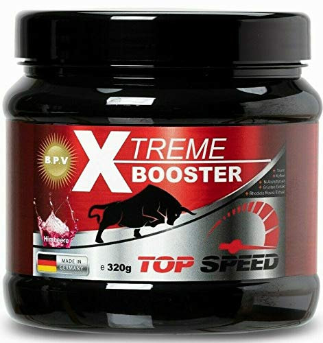 BPV- Hardcore Xtreme Booster/Pre Workout Booster | 320g Pulver - Geschmack Himbeere | EXTREM Hochdosiert