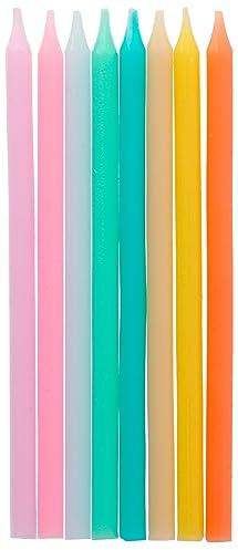 Folat 24258 Kuchen Kerzen Pastell Mehrfarbig 10cm - 24 Stück Geburtstagskerzen für Geburtstag, Geburtstagsdeko, für Kinder Partys, Hochzeiten, Firmenfeiern, Jubiläen